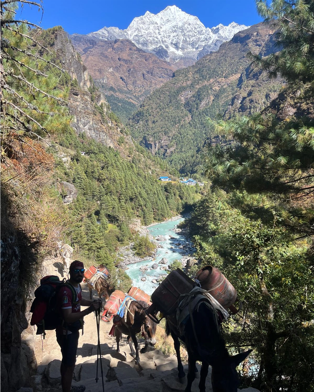 la ruta durante el viaje de trekking nepal